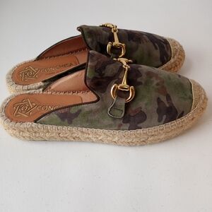 CONCHISA Camo Espadrille Mule Slip-On Loafers US 8.5   Made in Spain.